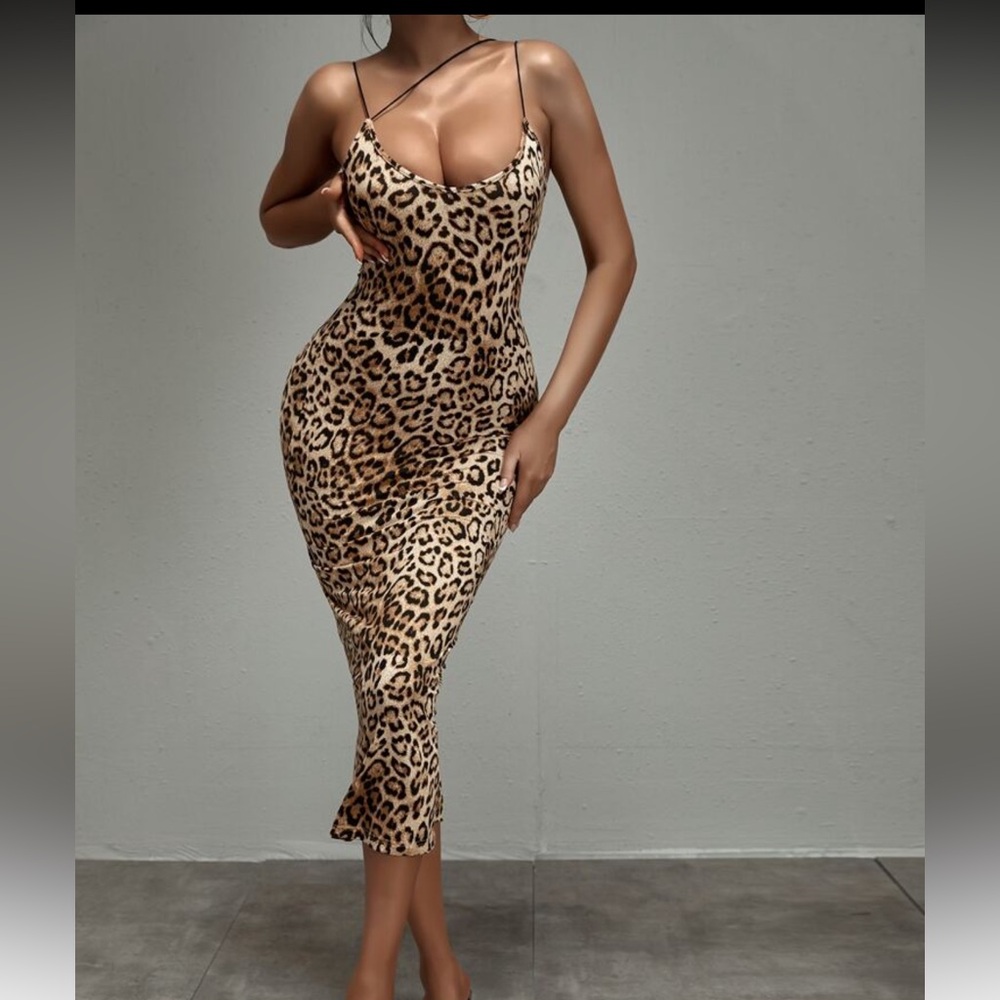 Leopard Print Midi Dress
